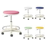 ノーリツイス(NORITSUISU) TSMN ナーススツール ホワイトシェル 背無し ハイタイプ キャスター付き ビニールレザー張り 抗菌 日本製 国産 医療 福祉 TSMN-W25L 幅510×奥行510×高さ470～630mm