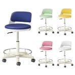 ノーリツイス(NORITSUISU) TSMN ナーススツール ホワイトシェル 背付き ハイタイプ キャスター付き ビニールレザー張り 抗菌 日本製 国産 医療 福祉 TSMN-W26L 幅510×奥行450×高さ665～825mm