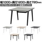 フリーアドレスデスク EXELEGA 2人用 会議用テーブル 幅1000×奥行1200×高さ720mm 配線ホール 配線ボックス付き ミーティングテーブル