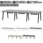 フリーアドレスデスク EXELEGA 6人用 会議用テーブル 幅3000×奥行1200×高さ720mm 配線ホール 配線ボックス付き ミーティングテーブル