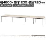 FLシリーズ フリーアドレスデスク 8人用 幅4800×奥行1200×高さ720mm 配線ボックス付き ミーティングテーブル 会議用テーブル 会議室 ワークテーブル 事務机
