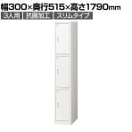 【6月下旬入荷予定】【抗菌加工】国産 スリムロッカー 3人用 1列3段タイプ ホワイト シリンダー錠 幅300×奥行515×高さ1790mm 【SIAA】スチールロッカー 貴重品ロッカー かぎ付き ロッカー オフィス  パーソナルロッカー