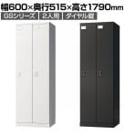 ロッカー スチールロッカー 2人用 2列1段 GSシリーズ  スリム 鍵付き ダイヤル錠 個人ロッカー 更衣ロッカー シューズロッカー オフィス ネームプレート 鏡 収納 幅600×奥行515×高さ1790mm