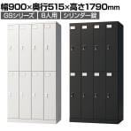 ロッカー スチールロッカー 8人用 4列2段 GSシリーズ  スリム 鍵付き シリンダー錠 個人ロッカー 更衣ロッカー シューズロッカー オフィス ネームプレート 鏡 収納 幅900×奥行515×高さ1790mm