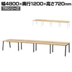 【在庫処分特価】TRシリーズ フリーアドレスデスク 8人用 幅4800×奥行1200×高さ720mm 配線ダクト付き ミーティングテーブル 会議用テーブル