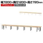 【アウトレット】TRシリーズ オーバルテーブル 12人用 幅7200×奥行1200×高さ720mm 配線ダクト付き フリーアドレスデスク ミーティングテーブル 会議用テーブル 会議室 会議机 半楕円形 木目調天板