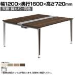 オカムラ PRECEDE フリーアドレスデスク 4人用 フリースタンディング両面タイプ 3A21AJ 3A24AJ 天板・脚カバー同色 プライズウッド天板 ポリッシュ脚 幅1200×奥行1600×高さ720mm