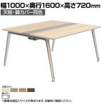 オカムラ PRECEDE フリーアドレスデスク 4人用 フリースタンディング両面タイプ 3A21AK 3A24AK 天板・脚カバー同色 プライズウッド天板 ポリッシュ脚 幅1000×奥行1600×高さ720mm