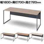 オカムラ ソリスト Soliste スタンダードタイプ 3K20LA オフィスデスク 平机 幅1800×奥行700×高さ720mm 幕板付き 配線ダクト付き メラミン天板 フレーム脚(ダークグレー) 天板(ティンバーウッド)