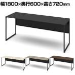 オカムラ ソリスト Soliste スタンダードタイプ 3K20NA オフィスデスク 平机 幅1800×奥行600×高さ720mm 幕板付き 配線ダクト付き メラミン天板 フレーム脚(ブラック) 天板(ブラック/プライズウッド)
