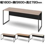 オカムラ ソリスト Soliste スタンダードタイプ 3K20NA オフィスデスク 平机 幅1800×奥行600×高さ720mm 幕板付き 配線ダクト付き メラミン天板 フレーム脚(ブラック) 天板(ティンバーウッド)