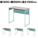 オカムラ ソリスト Soliste ハイタイプ 3K21NE オフィスデスク スタンディングデスク 平机 幅1200×奥行600×高さ1000mm 幕板付き 配線ダクト付き メラミン天板 フレーム脚(セージ) 天板(ティンバーウッド)
