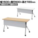 【抗菌加工】オカムラ フラプター FLAPTOR シルバー脚 会議テーブル 研修 折りたたみ ネスティング キャスター付き 棚板付き 幕板付き 抗菌 81F1CD 幅1500×奥行600×高さ720mm【SIAA】