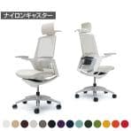 オカムラ フィノラ Finora C78DBZ オフィスチェア アジャストアーム エクストラハイバック アルミ脚 ナイロンキャスター ハンガー付き ランバーサポート付き 背メッシュ 座面クッション メッキパネル ポリッシュ脚 ホワイトボディ