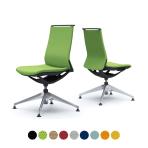 オカムラ モード mode CA15FR オフィスチェア 肘なし ミドルバック アルミ脚 クッションタイプ 布張り(プレーン) 樹脂ブラックフレーム ブラックボディ