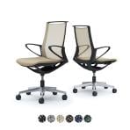 オカムラ モード mode CA21BRI オフィスチェア デザインアーム ミドルバック アルミ脚 背メッシュ 座面クッション(インターロック) 樹脂ブラックフレーム ブラックボディ