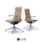 オカムラ モード mode CA88FS オフィスチェア デザインアーム ハイバック アルミ脚 4脚オートリターン クッションタイプ 牛革張り アルミフレーム ブラックボディ