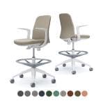 オカムラ ライブス Lives エントリーチェア Entry Chair CD23JW オフィスチェア 固定肘 ハイチェア アルミ脚 ナイロンキャスター 布張り(ツイル) ホワイトボディ