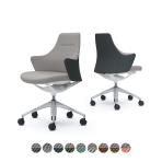 オカムラ ライブス Lives ワークチェア Work Chair CD53BW オフィスチェア 背・肘・座一体 ロータイプ アルミ脚 布張り(ツイル/ツートン) ホワイトボディ ポリッシュ脚
