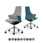 オカムラ ライブス Lives ワークチェア Work Chair CD55BR オフィスチェア 背・肘・座一体 ハイタイプ アルミ脚 布張り(ツイル/ツートン) ブラックボディ ポリッシュ脚