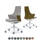 オカムラ ライブス Lives ワークチェア Work Chair CD55WW オフィスチェア 背・肘・座一体 ハイタイプ アルミ脚 布張り(ツイル/ツートン) ホワイトボディ ホワイト脚