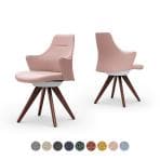 オカムラ ライブス Lives ワークチェア Work Chair CD43ZW オフィスチェア 背・肘・座一体 ロータイプ 木脚 固定脚 布張り(インターロック) ホワイトボディ 木脚ダーク色