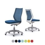 オカムラ CG-M オフィスチェア 肘なし 樹脂脚 ゴムキャスター 背メッシュ 座面布張り ホワイトフレーム okamura CG11XR