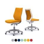 オカムラ CG-M オフィスチェア 肘なし 樹脂脚 ゴムキャスター パッドタイプ 布張り ホワイトフレーム Cokamura CG17XR