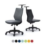 オカムラ CG-M オフィスチェア 肘なし 樹脂脚 ゴムキャスター ハンガー付き パッドタイプ 布張り ブラックフレーム Cokamura CG18JR