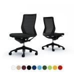 オカムラ コーラル Choral CQ31MR オフィスチェア 肘なし ミドルバック アルミ脚 背メッシュ 座面クッション ブラックフレーム ブラックボディ