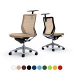 オカムラ コーラル Choral CQ32GR オフィスチェア 肘なし ミドルバック アルミ脚 ハンガー付き 背メッシュ 座面クッション シルバーフレーム ブラックボディ