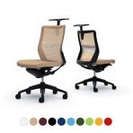 オカムラ コーラル Choral CQ32MS オフィスチェア 肘なし ミドルバック アルミ脚 ハンガー付き ランバー付き 背メッシュ 座面クッション ブラックフレーム ブラックボディ