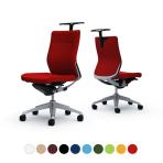 オカムラ コーラル Choral CQ34GR オフィスチェア 肘なし ミドルバック アルミ脚 ハンガー付き クッションタイプ 布張り シルバーフレーム ブラックボディ