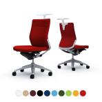 オカムラ コーラル Choral CQ34GW オフィスチェア 肘なし ミドルバック アルミ脚 ハンガー付き クッションタイプ 布張り シルバーフレーム ホワイトボディ