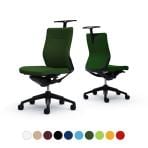 オカムラ コーラル Choral CQ34MS オフィスチェア 肘なし ミドルバック アルミ脚 ハンガー付き ランバー付き クッションタイプ 布張り ブラックフレーム ブラックボディ