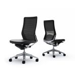 オカムラ コーラル Choral CQ35BS FK61 オフィスチェア 肘なし ハイバック アルミ脚 ランバー付き 背メッシュ 座面革張り ポリッシュフレーム ブラックボディ