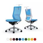 オカムラ コーラル Choral CQ36BZ オフィスチェア 肘なし ハイバック アルミ脚 ハンガー付き ランバー付き 背メッシュ 座面クッション ポリッシュフレーム ホワイトボディ