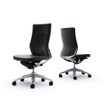 オカムラ コーラル Choral CQ37BS LE オフィスチェア 肘なし ハイバック アルミ脚 ランバー付き 革張り ポリッシュフレーム ブラックボディ