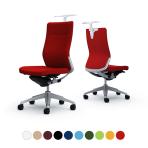 オカムラ コーラル Choral CQ38GW オフィスチェア 肘なし ハイバック アルミ脚 ハンガー付き クッションタイプ 布張り シルバーフレーム ホワイトボディ