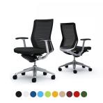 オカムラ コーラル Choral CQ41BR オフィスチェア デザインアーム ミドルバック アルミ脚 背メッシュ 座面クッション ポリッシュフレーム ブラックボディ