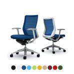 オカムラ コーラル Choral CQ41BW オフィスチェア デザインアーム ミドルバック アルミ脚 背メッシュ 座面クッション ポリッシュフレーム ホワイトボディ