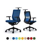 オカムラ コーラル Choral CQ42MS オフィスチェア デザインアーム ミドルバック アルミ脚 ハンガー付き ランバー付き 背メッシュ 座面クッション ブラックフレーム ブラックボディ