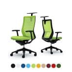 オカムラ コーラル Choral CQ46MR オフィスチェア デザインアーム ハイバック アルミ脚 ハンガー付き 背メッシュ 座面クッション ブラックフレーム ブラックボディ