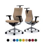 オカムラ コーラル Choral CQ84GS オフィスチェア アジャストアーム ミドルバック アルミ脚 ハンガー付き ランバー付き クッションタイプ 布張り シルバーフレーム ブラックボディ