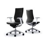 オカムラ コーラル Choral CQ87GW PF72 オフィスチェア アジャストアーム ハイバック アルミ脚 クッションタイプ 革張り シルバーフレーム ホワイトボディ