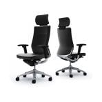 オカムラ コーラル Choral CQ8CBS PF72 オフィスチェア アジャストアーム エクストラハイバック アルミ脚 ランバー付き クッションタイプ 革張り ポリッシュフレーム ブラックボディ