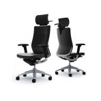 オカムラ コーラル Choral CQ8DGR PF72 オフィスチェア アジャストアーム エクストラハイバック アルミ脚 ハンガー付き クッションタイプ 革張り シルバーフレーム ブラックボディ