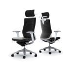 オカムラ コーラル Choral CQ8DGZ PF72 オフィスチェア アジャストアーム エクストラハイバック アルミ脚 ハンガー付き ランバー付き クッションタイプ 革張り シルバーフレーム ホワイトボディ