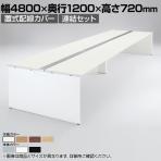 オカムラ プロユニットフリーウェイ フリーアドレスデスク DPC5JC DPC5LC  両面 連結セット パネル脚 配線カバー置式 幅4800×奥行1200×高さ720mm