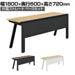 【抗菌加工】GE-N186KB | Genela ジェネラ 片面ストレート ベースセット フリーアドレスデスク オフィスデスク 幅1800×奥行600×高さ720mm プラス(PLUS)【SIAA】